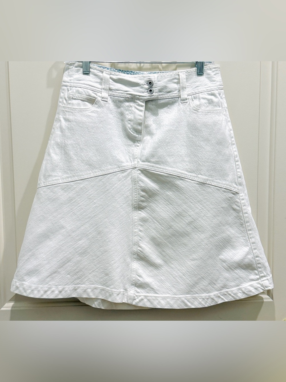 Bass Jeans White SZ 4 Y2K Cowgirl Preppy Coastal Western A-Line Denim Jean Skirt